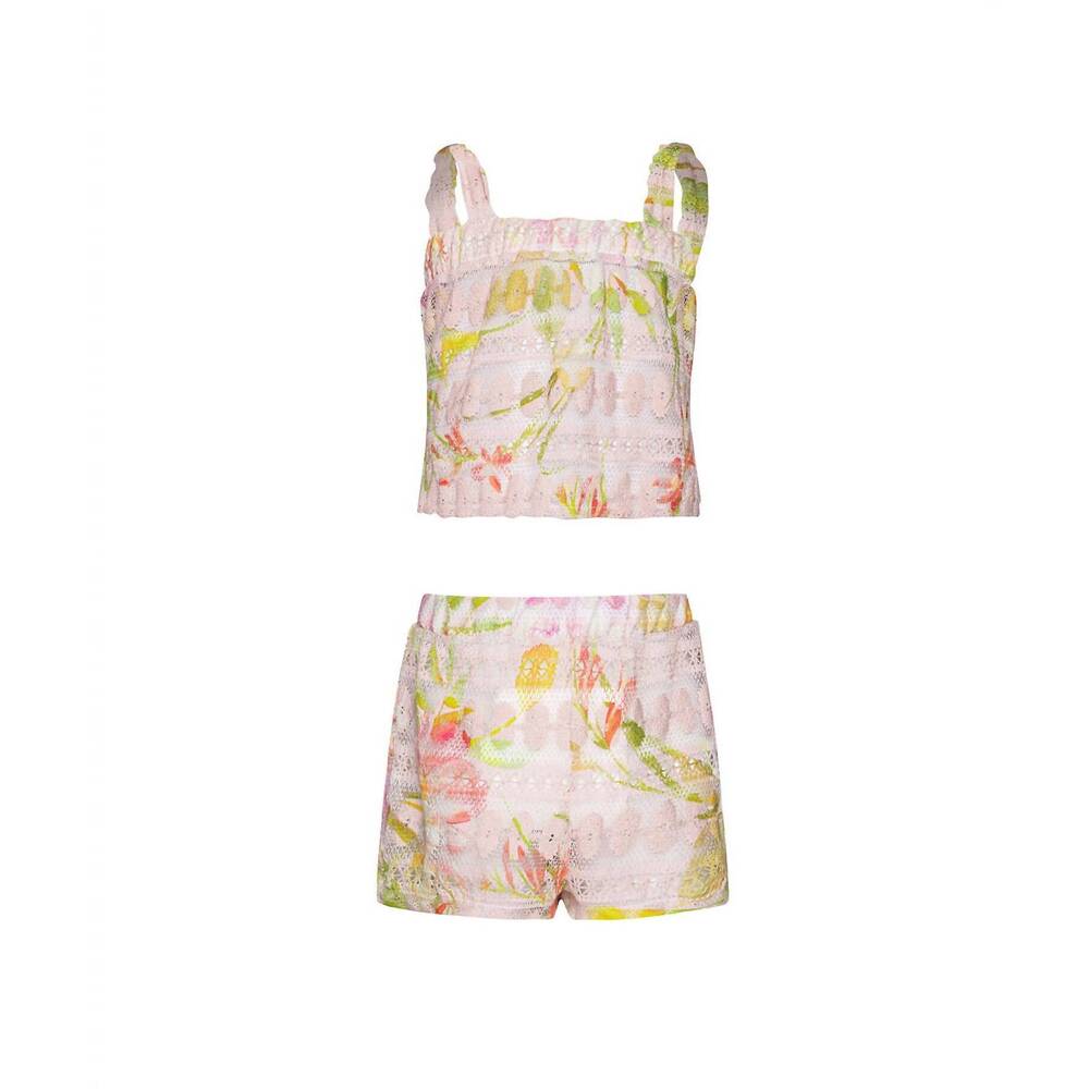 NEW PILY Q girl's lainey lace set in pink petal